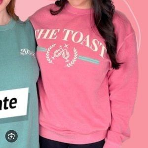 THE TOAST PODCAST TOAST MERCH PINK CREWNECK